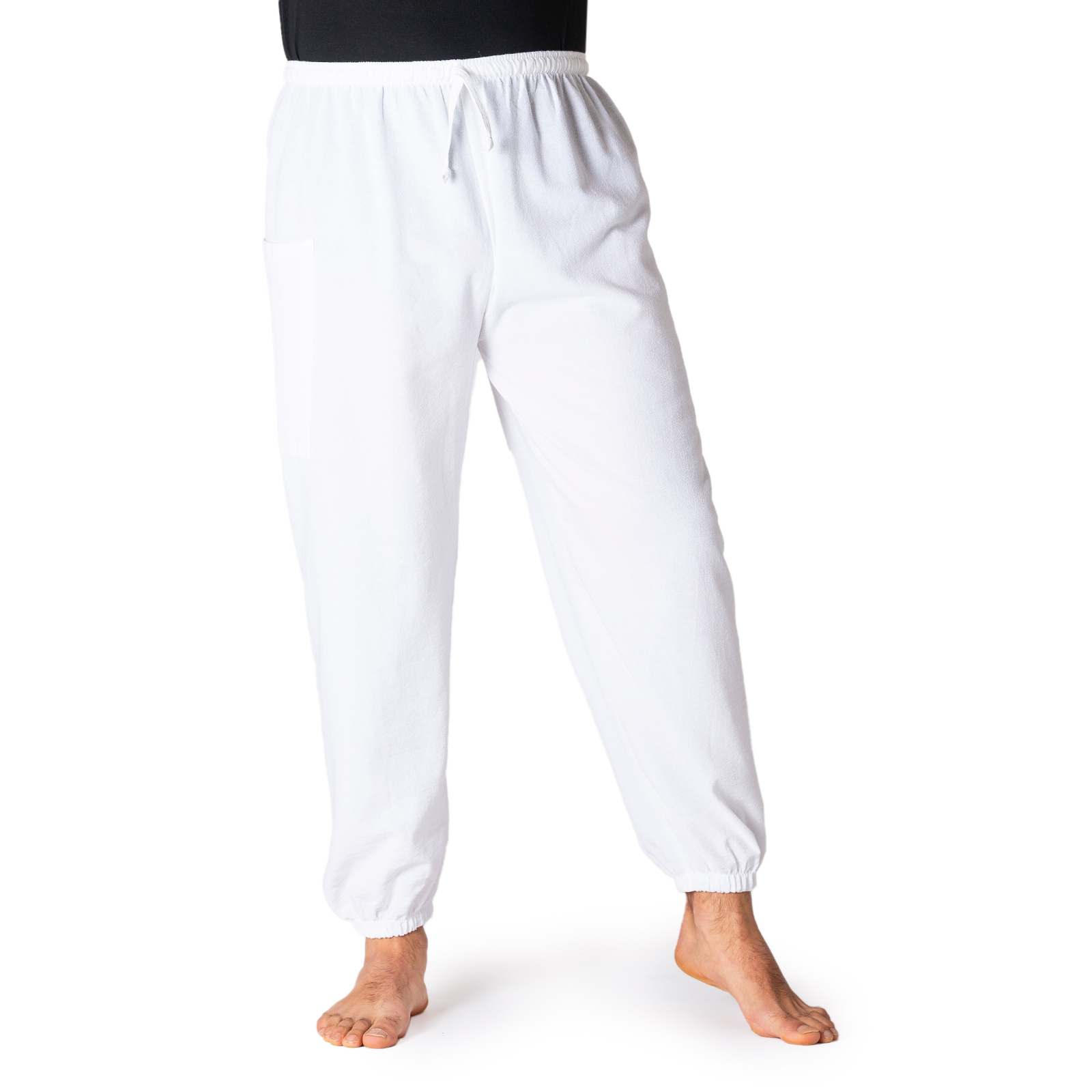 Loungehose einfarbig in weiß von vorne