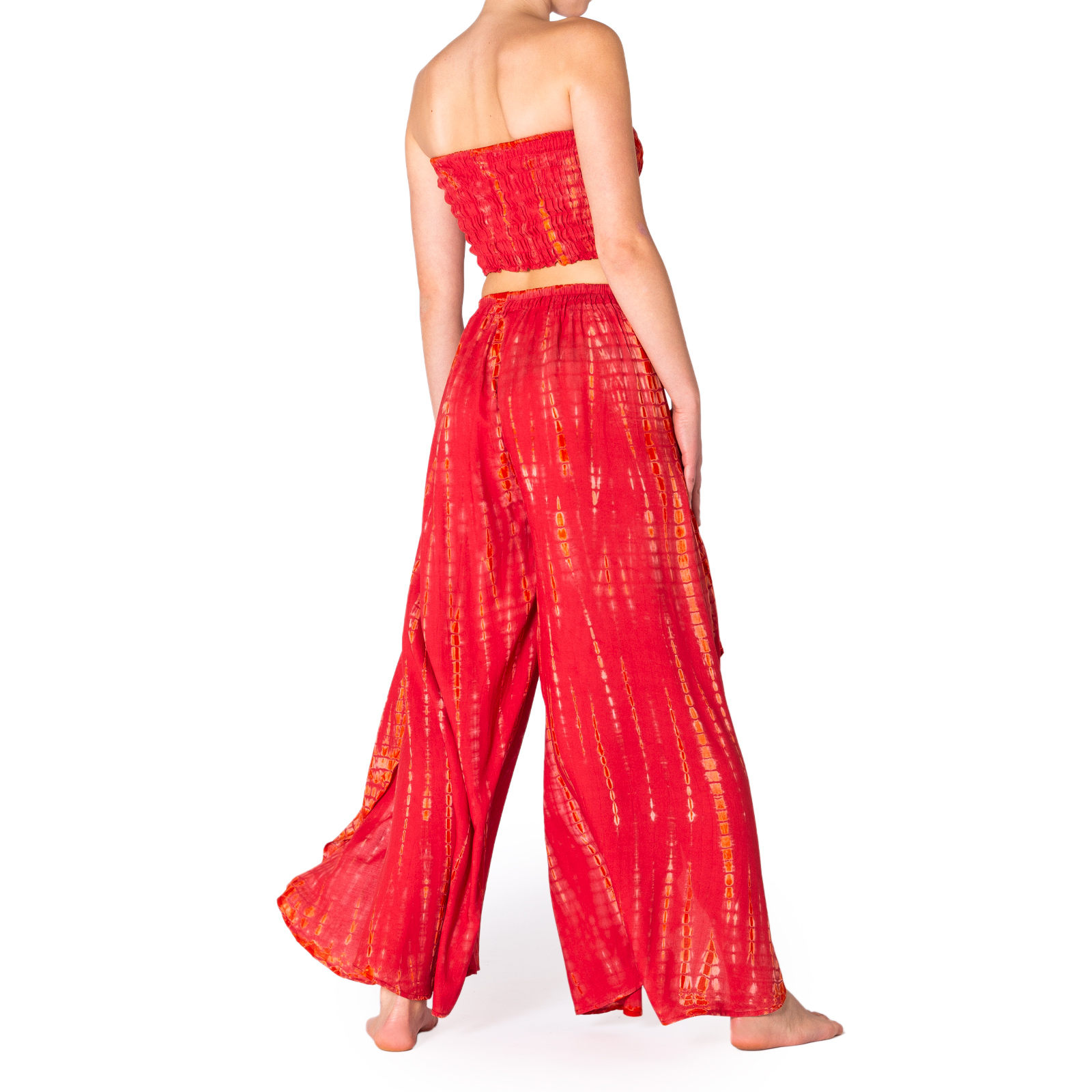 Tie-Dye Zweiteiler Cuba in rot orange von hinten
