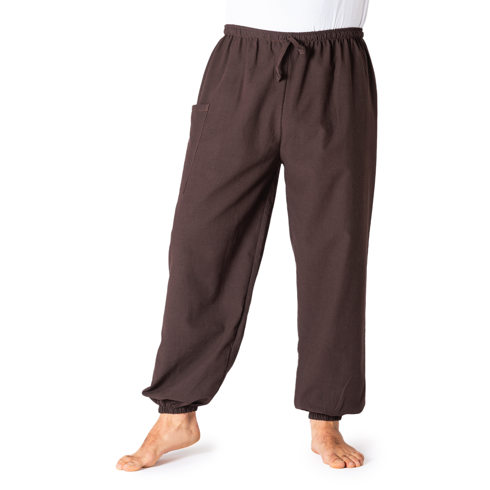 Loungehose einfarbig in braun von vorne