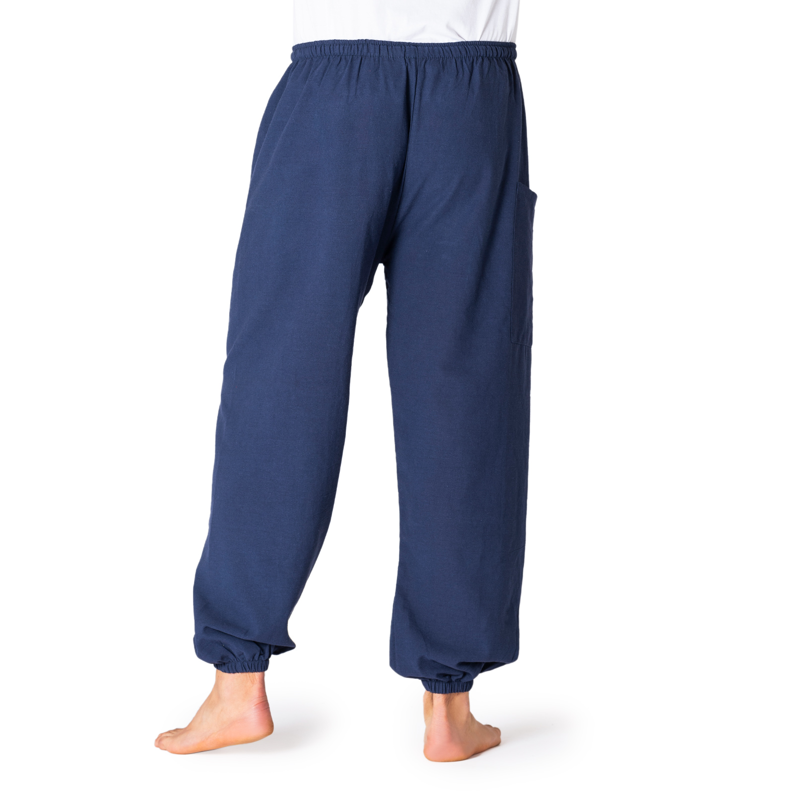 Loungehose einfarbig in dunkel blau von hinten